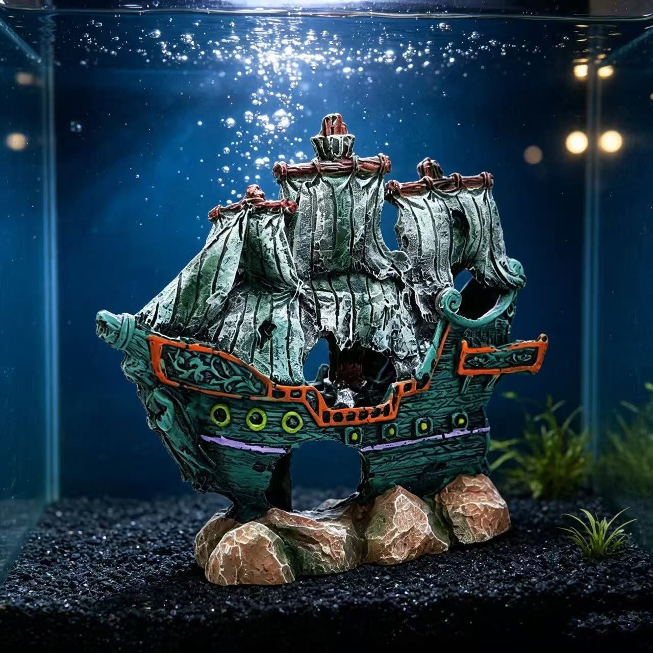Aquarium Marina - Decorazione per Acquario: Barca a Vela