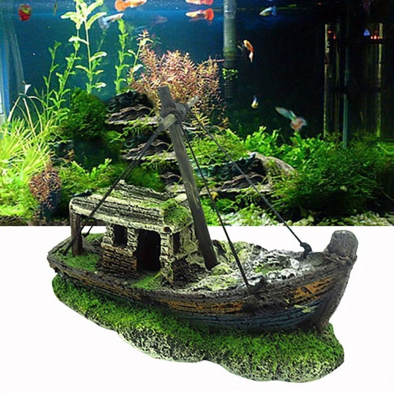 Aquarium Marina - Acquario Acquario Paesaggio Wreck Ship Decor